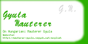 gyula mauterer business card